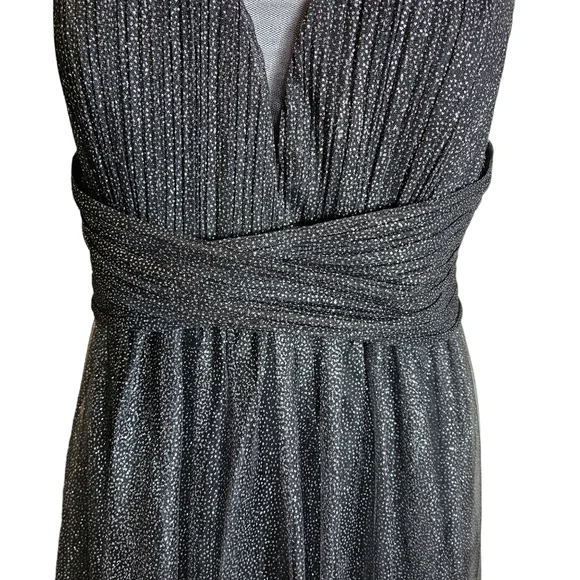 Ever Pretty Black Glittery Tulle Maxi Gown Size 4XL Spaghetti Strap Formal Dress - Picture 7 of 16